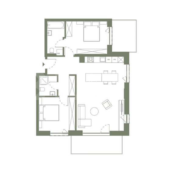 comision zero! ERA by Hexagon apartament 3 camere, 2 bai, 80 mp, finisat - 2