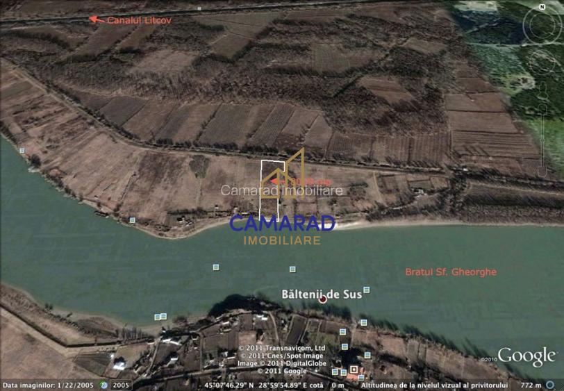Teren de vânzare | Deschidere la Dunare | Băltenii de Sus, Com. Beștepe, Tulcea