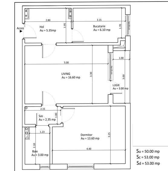 Apartament 2 Camere - 50 MP - Raul Doamnei - Renovat - Mobilat - NOU - 1