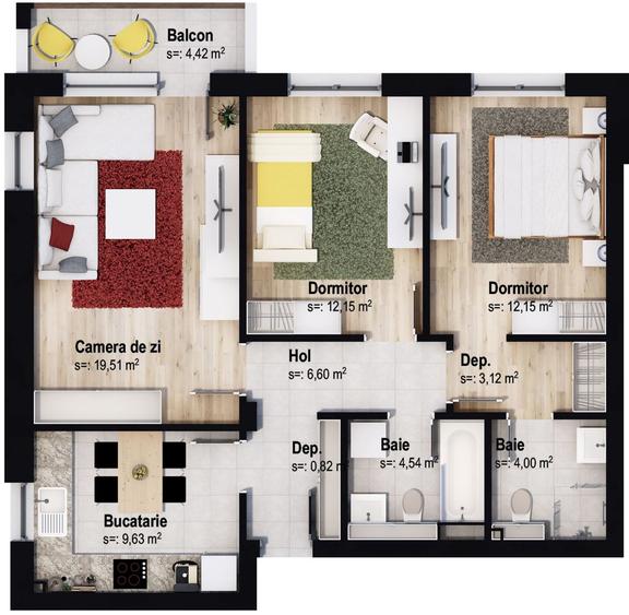 Apartament 3 camere - Nicolae Labiș Nr.33