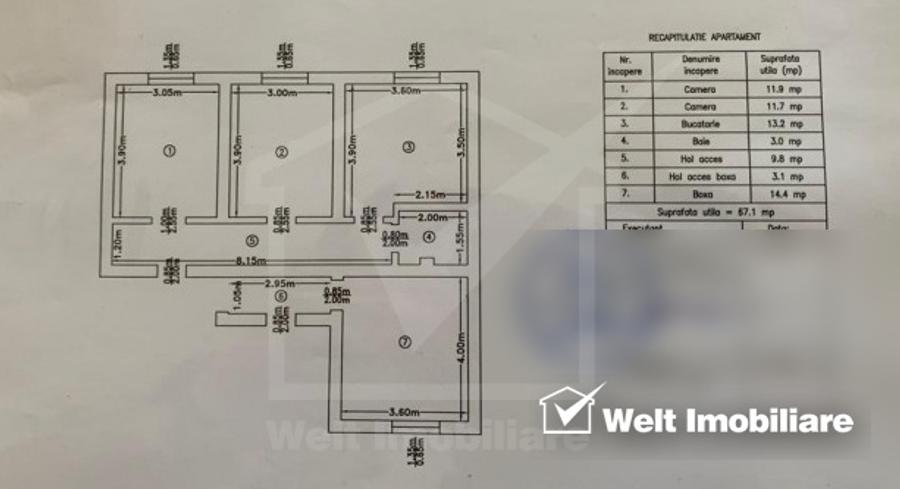 Ideal pentru investitie!! 4 camere, 67 mp, Andrei Muresanu