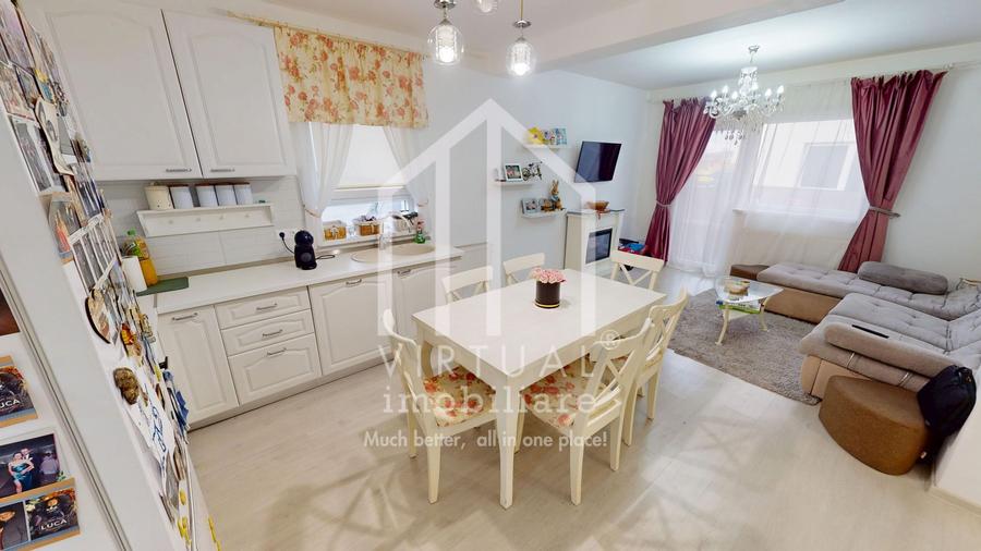 Apartament cu 3 camere, 58mp utili + curte 74mp, parcare, Selimbar