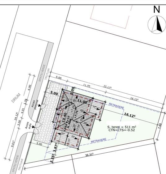Parcela la asfalt cu zona verde mare in fata parcelei. 0% Comision prin Poremo I - 3