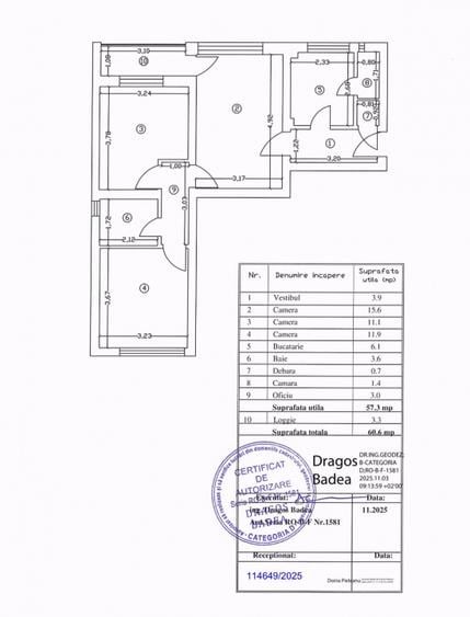 Apartament 3 camere comision 0 bloc reabilitat  AFI Cotroceni