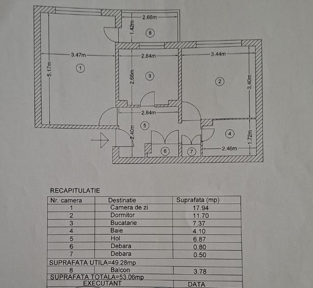 2 camere Popa Șapcă , Decomandat / Centrală , Amplasament DEOSEBIT !