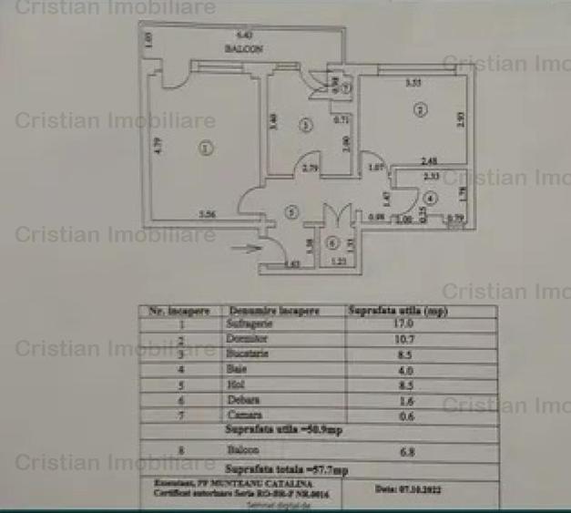 Apartament 2 cam 58mp Obor- Scolilor Etaj 2 Conf 1 decomandat