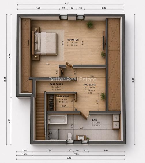 Casă de vânzare Berceni Ilfov 4 camere P+M teren 412 mp terasă modernă - 14