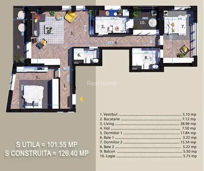 Metrou | 3 camere | Parcul Teilor | STB 6 minute | Martie 2026 - 2