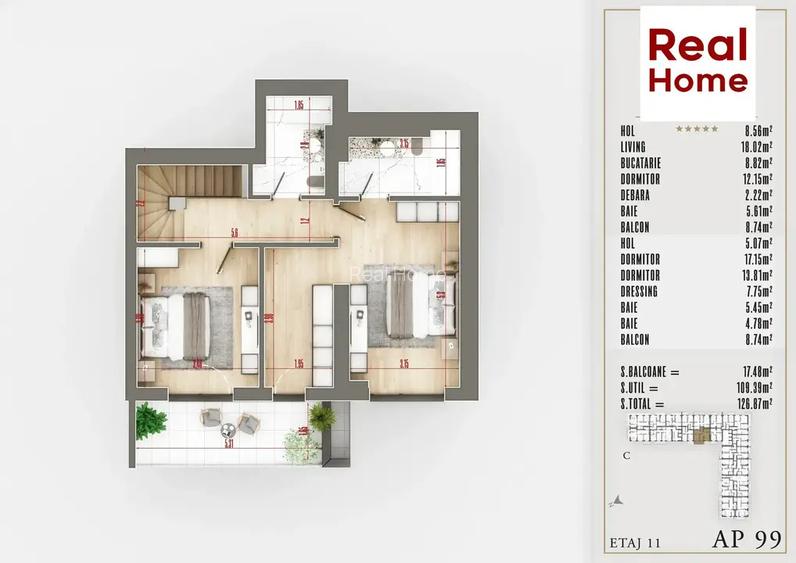 4 Camere DUPLEX Premium Izolatie Fonica Pallady STB 8 Min Predare 2025 - 4