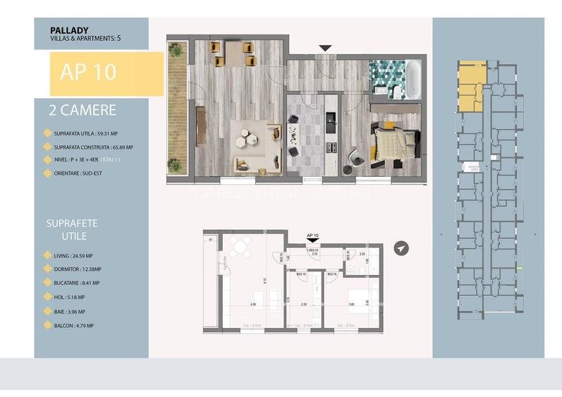 AP. 2CAM. MOBILAT. / IDEAL LOCUINTA SAU INVESTITIE. ZONA TRAPEZ! - 2