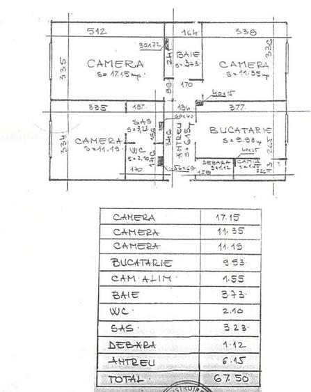 Apartament de 3 camere , 67.5 mp, Parter inalt/4,  str. Lunii- Zorilor - 2