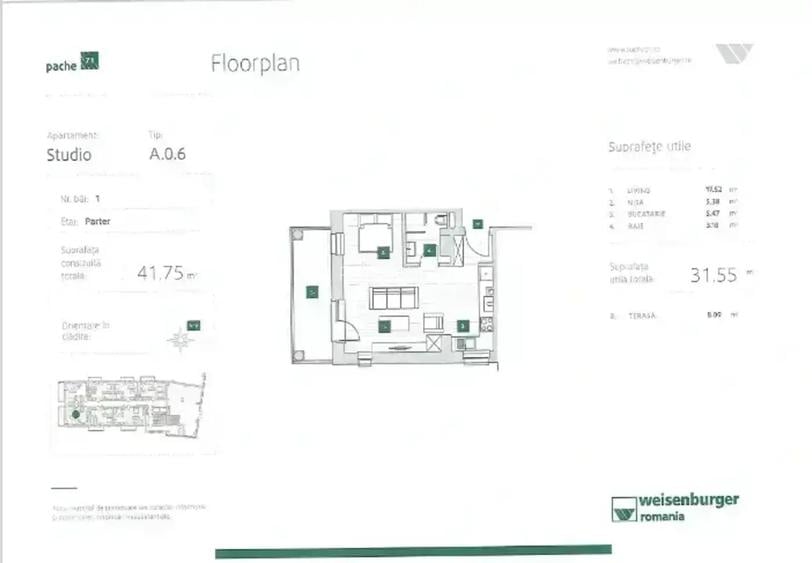 Studio lux| Incalzire in pardoseala| Balcon 8 mp I Comision 0%| - 7