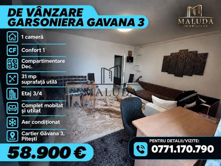 Garsoniera. Cf. 1 Dec. spre vanzare Gavana 3