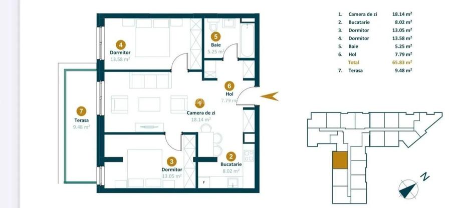 Apartament 3 camere, finisat, totul nou, parcare subterana, in Marasti - 8