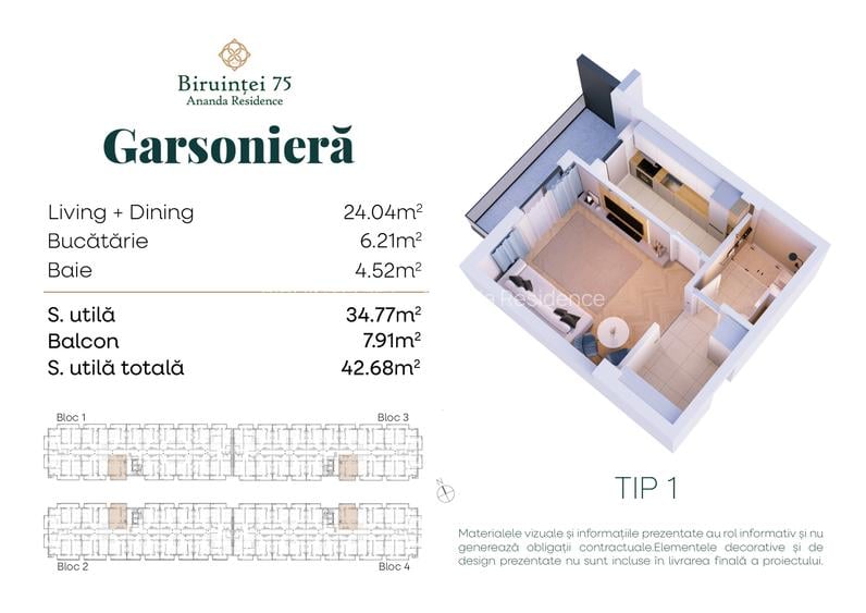 ANANDA RESIDENCE DIRECT DEZVOLTATOR Garsoniera Metrou BERCENI | 5 min | PISCINA - 1