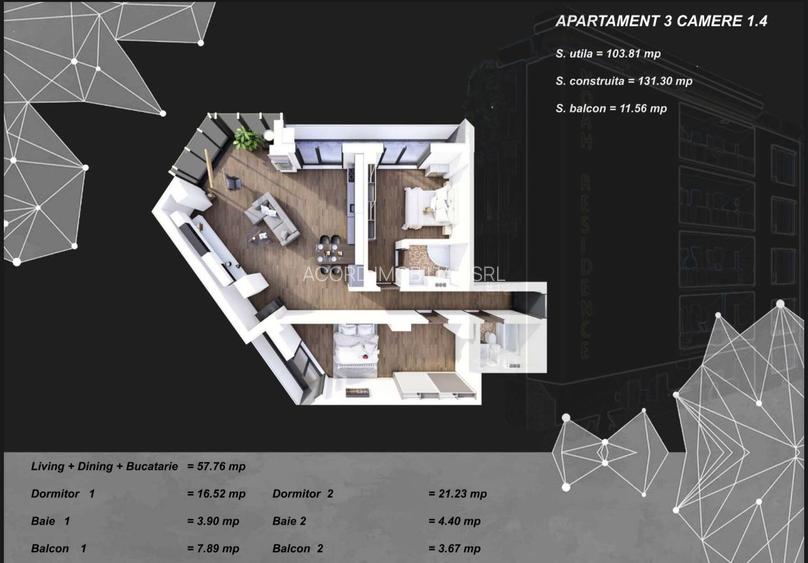 Apartament 2 camere zona Tomis Plus cu Incalzire in Pardoseala - 9