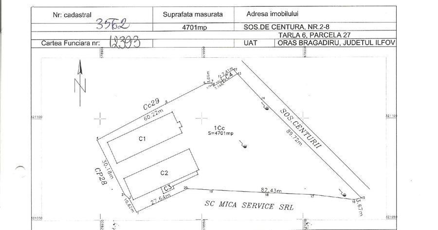 Teren cu Constructii De Vanzare! Deschidere de 80m la Centura Bucuresti - 2