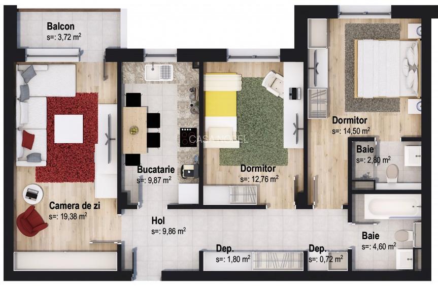 Apartament 3 camere - proiect Victory by Casa Nobel - 2