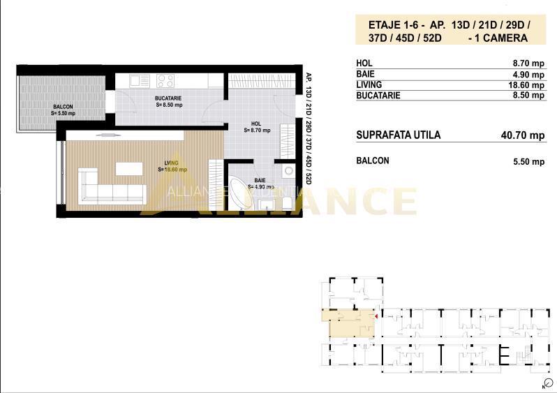 Garsoniera decomandata | 45 mp - Grand Arena - - 6