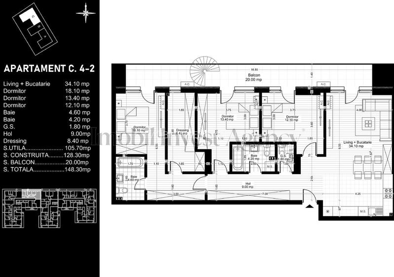 Apartament 4 camere de vanzare Pipera - 14