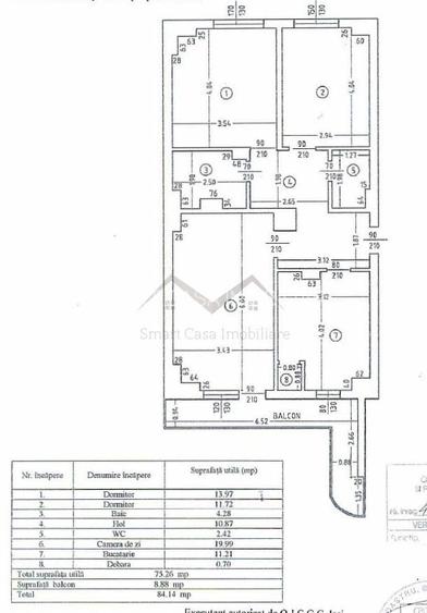 Apartament 3 camere decomandat Pacurari etajul 2 - 1