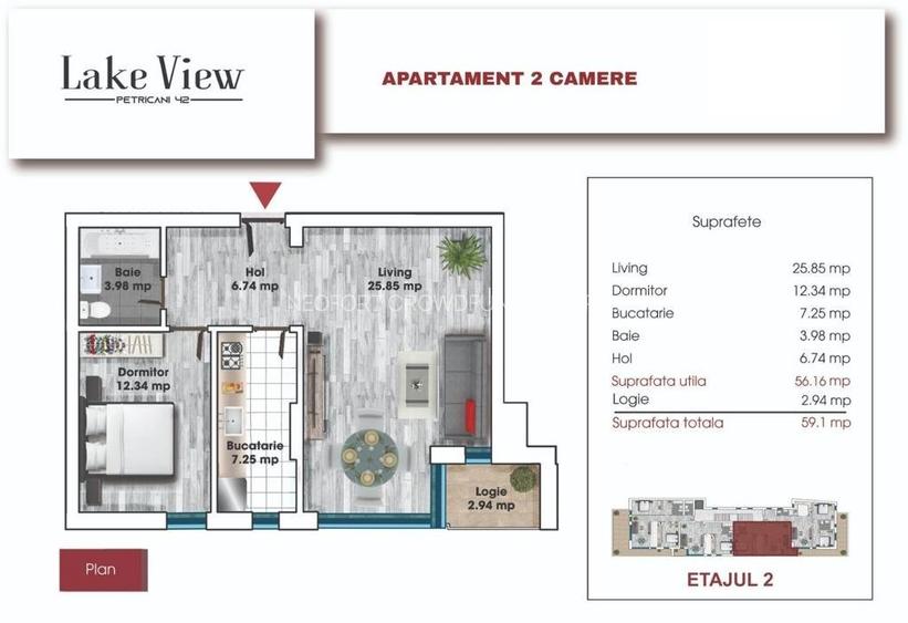 Neofort 77-Soseaua Petricani , langa parcul si lacul Petricani ,2 camere - 9