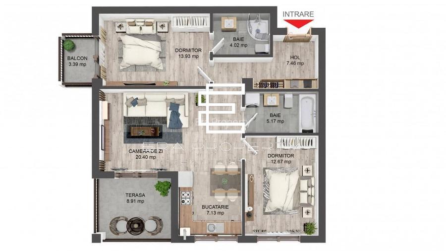 Apartament 3 camere, 71 mp, boxa - Selimbar - 1