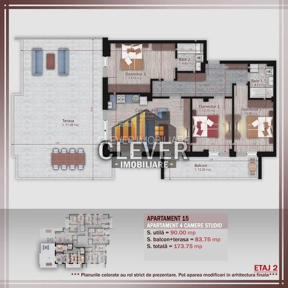 Apartament 4 Camere cu terasa 71mp Metrou Nicolae Teclu - 1