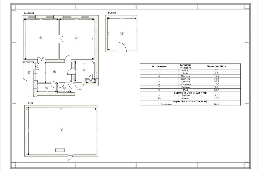 Apartament 3 camere, beci+ pod inalt inscris in CF, Ultracentral - 1