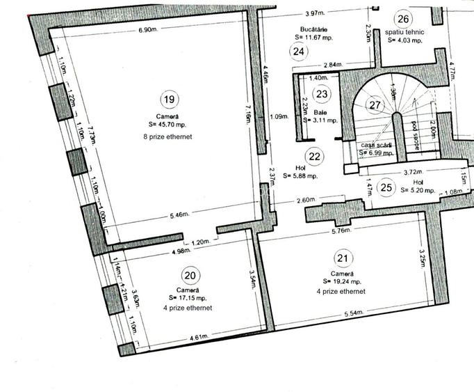 Spațiu birouri 119 mp. , renovat – Strada Castelului - 16