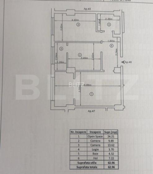 Apartament 3 camere decomandat, 62.96 mp – Crystal Residence Rediu - 8