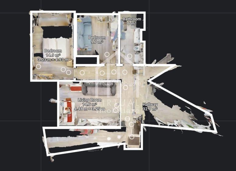 Apartament 3 camere, etaj 1,mobilat,utilat -Cartier Kogalniceanu - 12