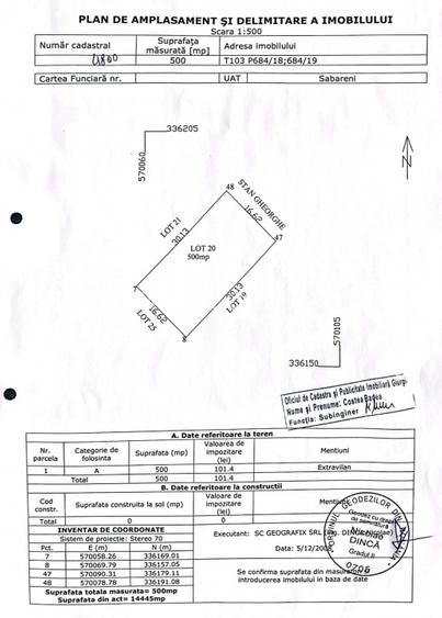 Teren intravilan 500/1000mp Sabareni | 300m de padure si 1km de Autostrada A0 - 4