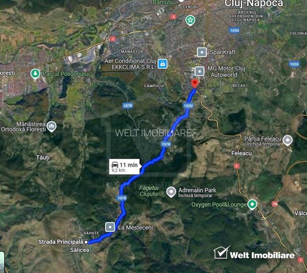 Teren Salicea, acces bun, utilitati, zona de case noi, 2350 mp, 23m x 100m - 3