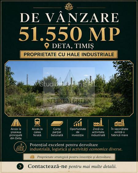 Proprietar vand 50.500 mp cu hale • Acces rutier și feroviar - 2