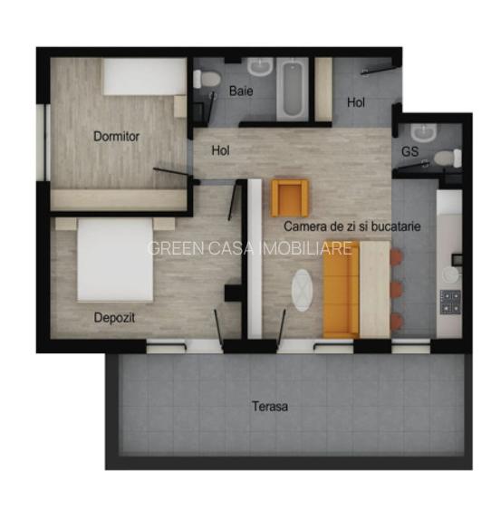 Apartament 3 camere, finisat, 58mp +terasa 19,5mp, zona Muzeul Apei - 4