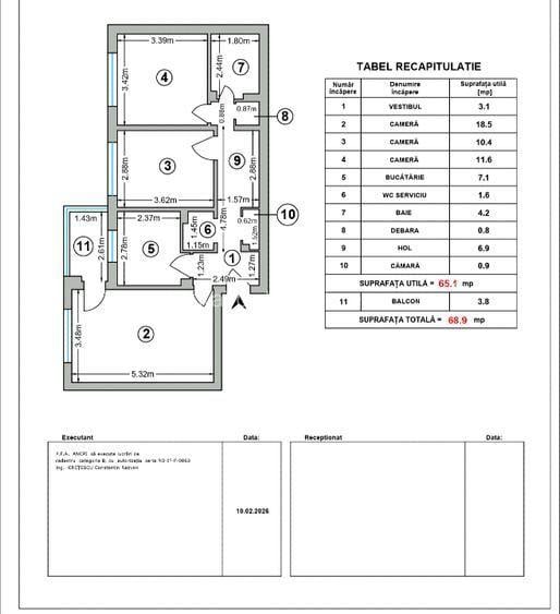 Apartament 3 camere , confort 1 , decomandat , 1984 - 8