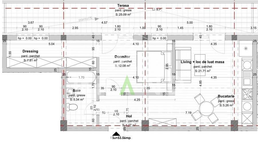 Ap 2 camere+dressing+terasă 25 mp | Parcare subterană | Dâmbul Rotund - 14