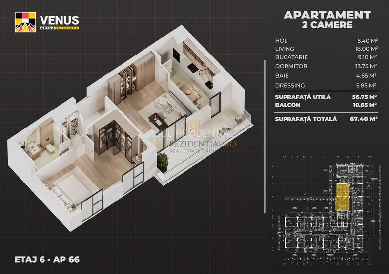 Apartament aproape de metrou - 2 camere decomandate, bloc nou, Sect 4 - 5