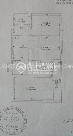 Abator/Gara (COD04)- 3 camere decomandate - 5