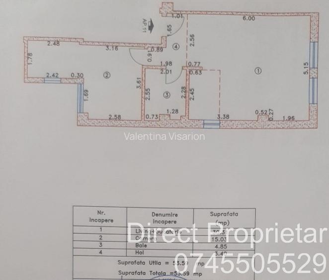 Apartament decomandat cu 2 camere Bloc 2015 - 3