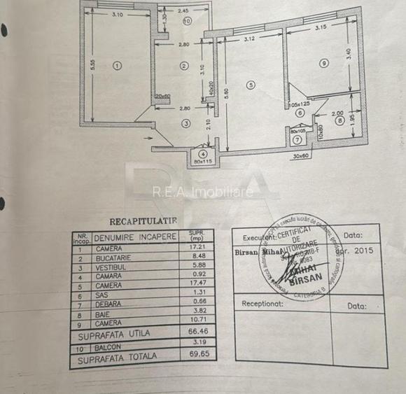 3 Camere- Etaj 1/8 -Centrala proprie- Piata Rahova - 10