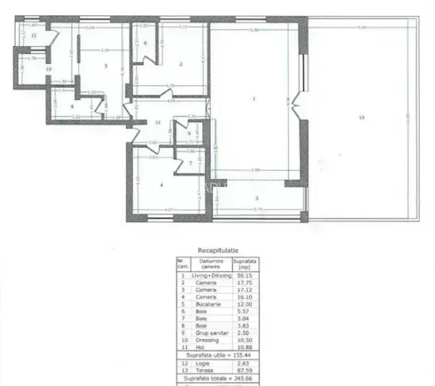 Apartament 4 camere 245,65mp din care  terasa 87,58 mp, zona Herăstrău - 13