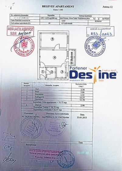 Apartament 2 camere 37 mp renovat mobilat utilat Tudor Vladimirescu, Roman - 14