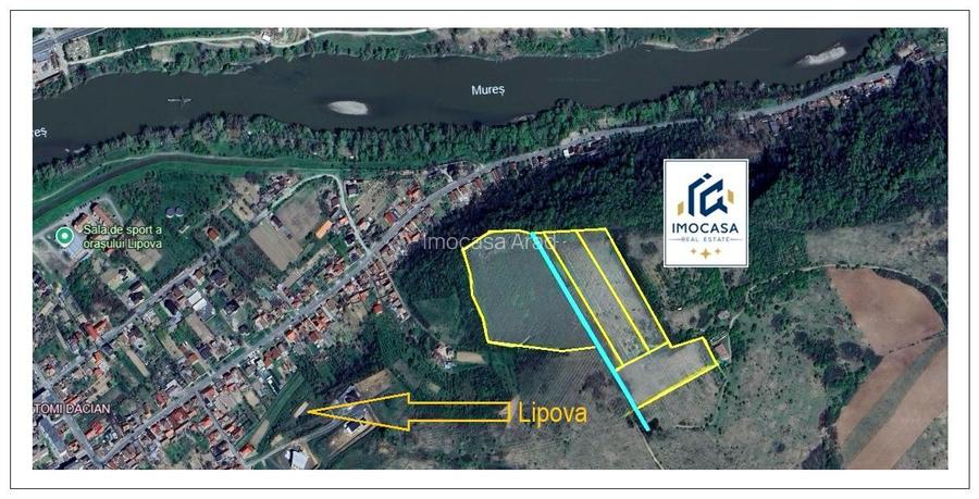 De vânzare teren extrav. 8,14h Lipova Arad Arabil 2,91ha livadă 6.10ha - 2