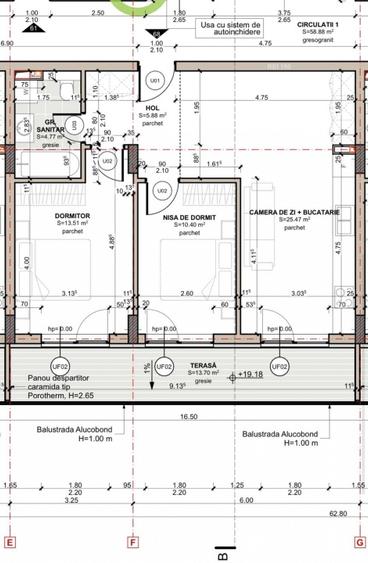 PF. 3 camere, 60 mp ut, terasa, NOU, CF, Eroilor - 13