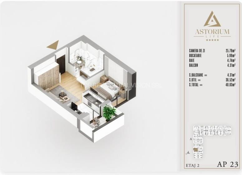 GARSONIERA -BLOC FINALIZAT, ASTORIUM LIFE / INVESTITIE.PALLADY! - 2