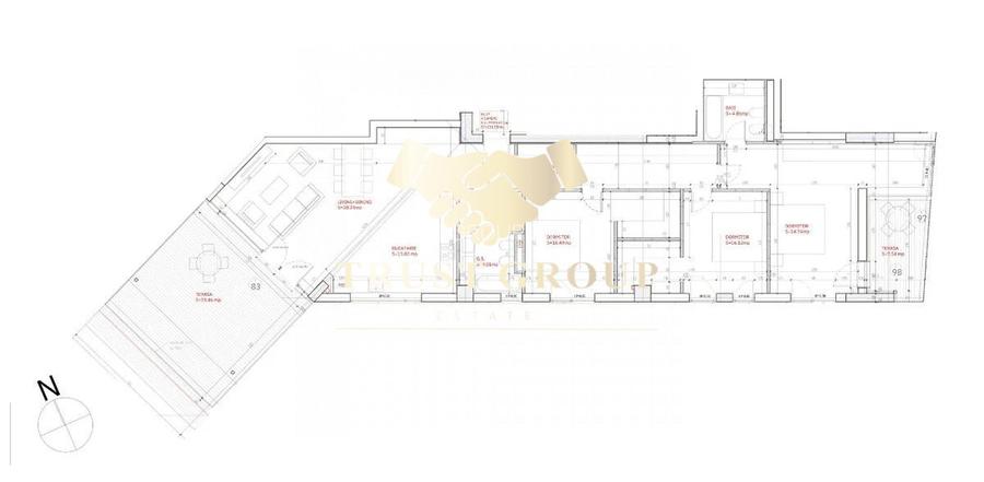 170mp + 2 locuri de parcare si 2 terase  Apartament 4 camere - 17