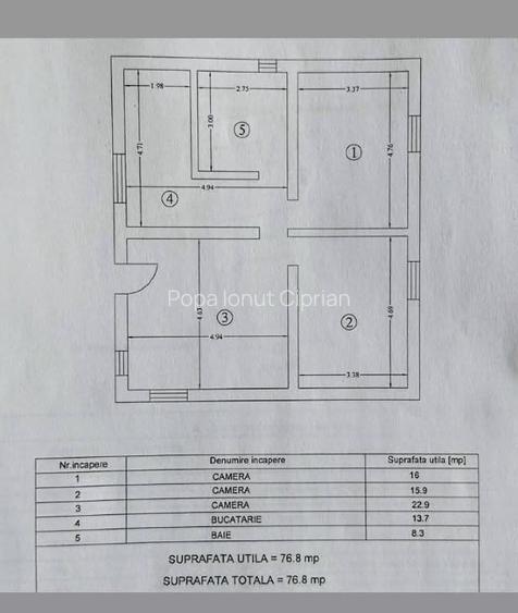 Casa de vânzare la sol cu living,2dormitoare,bucătărie,baie,platforma! - 2