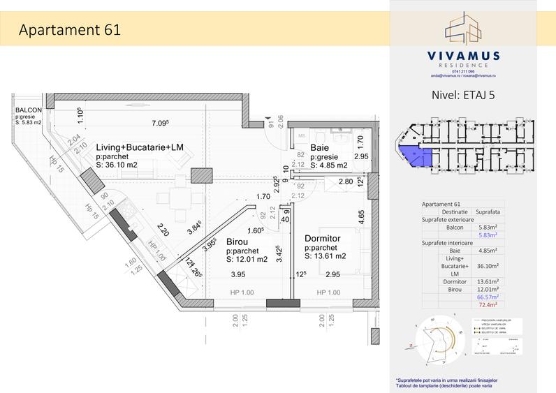 3 camere 66.5 mp utili + 6 mp balcon, bloc nou Brasov, mai 2026 - 2